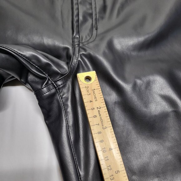Womens Faux Leather Pants Indigo Rising 13/31 ( 31 X 27) High Rise Pockets Black - Picture 13 of 16